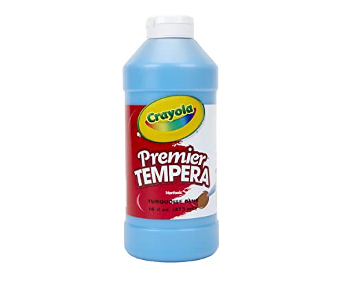 Crayola Premier Tempera Paint For Kids - Turquoise (16oz), Kids Classroom Supplies, Great For Arts & Crafts, Non Toxic, Easy Squeeze Bottle - image 1