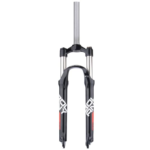 Horquilla delantera para bicicleta de montaña, de aleación de aluminio de 26 y 27,5 pulgadas con amortiguación, mecánica, doble amortiguador, bloqueo de control de hombro, tubo recto negro A, 26 pul