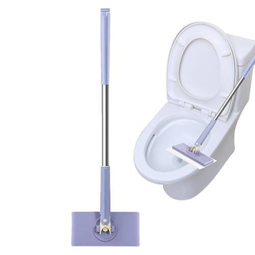 Trapeador portátil plano portátil con cabezales giratorios, juego de limpieza, suelo de madera dura, seco y húmedo para madera, madera dura, laminado, azulejos