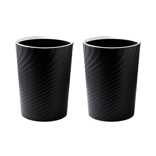 Quystetes Contenedor de basura para baños, cocinas, oficinas, dormitorios, plástico, color negro, 2 piezas