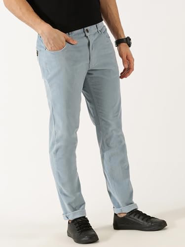 Image of Thomas Scott Men Mid Rise Slim Fit Corduroy Chino Pants