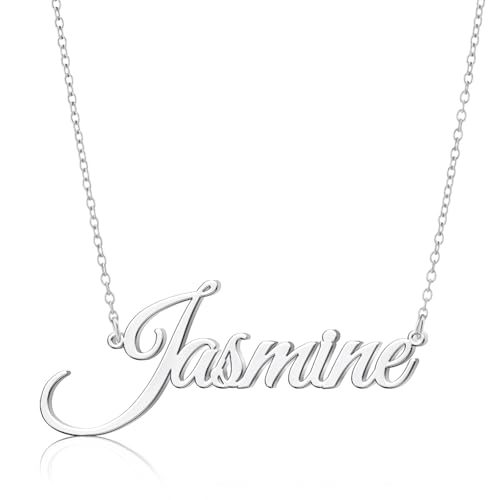 Custom Name Necklace Personalized Gifts for Women 18K Gold Plated Customized Necklaces with Name Birthday Nameplate Gifts for Her