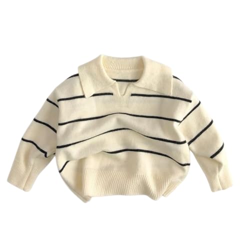 MW&FOFJR Children's Striped Sweater Boys Girls Long Sleeved Lapel Knit Pullover Sweaters