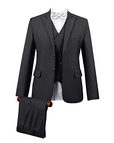 GATMSTZ Men Peak Lapel 3 Piece Groom Suit Formal Business Prom Blazer Vest Pants