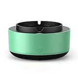 FAMKIT Cenicero sin humo con pilas de hierro negativo sin humo Cenicero sin humo Purificador de aire con tableta de aromaterapia para coche de oficina en casa