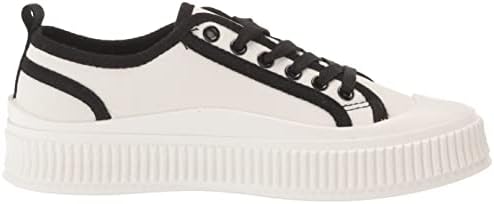 YOKI-HARLEY-03 Women's Canvas Lace Up Sneakers, White, 8 M US | Image 5