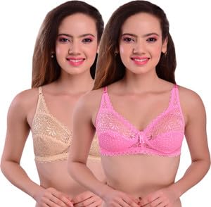 falam enterprise Girl's Cotton Lace Net Sports Bra, Non-Padded, Wire-Free, Adjustable Straps, Soft Push-Up, Multicolour, for Yoga and Fitness-picture-28