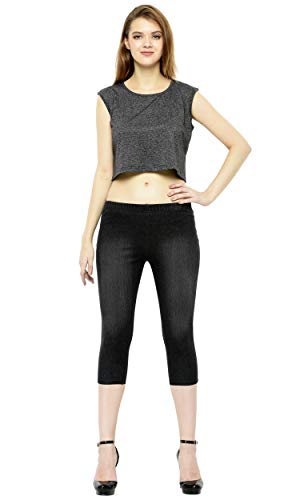 Image of Frenchtrendz Women's Cotton Modal Spandex Stretchable Slim Fit Jegging Capris