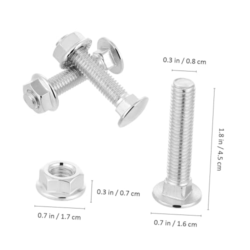 SOLUSTRE Full Threaded Screw Set 20 Pieces Carriage Bolts and Nuts Kit Carbon Steel Zinc Plated for Wheel Nuts Set