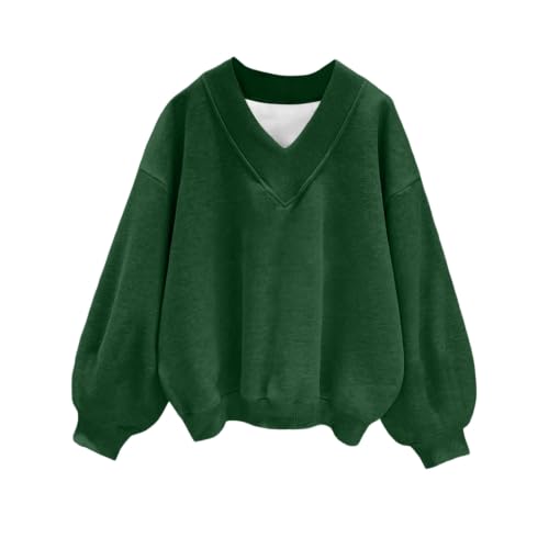 Womens V Neck Oversized Sweatshirt FleeceSweatshirts Winter Outfits - image 1