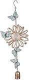 Sunset Vista Designs Windchimes - Butterfly Explosion Hanging Garden Bell Wind Chime, 19.25' Long, Blue & Antique Gold