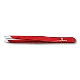 Made in Switzerland Victorinox Pinzette Swiss Rubis, Edelstahl, Schräger Pinzettenkopf, 9,5 cm Länge, Rot