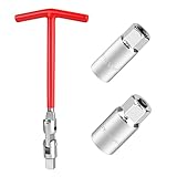 llave para bujias chevy 【Fácil de Usar】le proporcionamos una llave en T y dos tipos diferentes de destornilladores en total. Simplemente conecte la llave con un destornillador hexagonal y se puede usar normalmente, lo cual es muy conveniente de usar.
