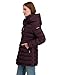 Laundry by Shelli Segal Women's Windbreaker Puffer Coat– Mid-Length Fit & Flare Jacket, Side Velvet Tape, Wine, Medium
