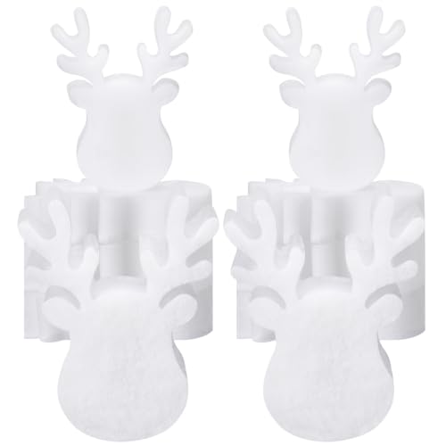 Image of Tioncy 12 Pack Kitchen Sponges Bulk Dual Sided Scrubber Sponges Dishwashing Kitchen Cleaning Accessories for Household Supplies(Reindeer, White)