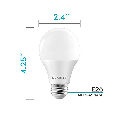 LUXRITE A19 LED Bulb 75W Equivalent, 1100 Lumens, 3000K Soft White, Dimmable Standard LED Light Bulbs 11W, Enclosed Fixture Rated, Energy Star, E26 Medium Base - Indoor and Outdoor (6 Pack)