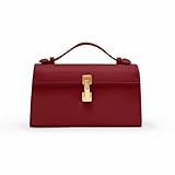 Clutch Purses for Women - Small Evening Bag - Trendy Top Handle Purse - Adjustable Crossbody Handbag PU Leather - Dark Red