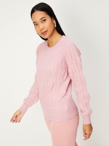 Image of Max Polyester Blend Women Round Neck Sweater