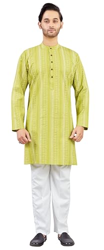 Image of Studio Shringaar Men's Cotton Relaxed Fit Straight Kurta