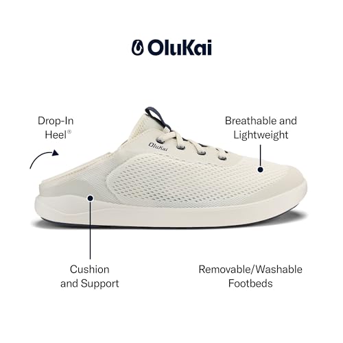 Image of OluKai Moku Pae Slip-On Men's Boat Shoes, Breathable Mesh Deck Shoes, Lightweight Water-Friendly Beach Sneakers for All-Day Comfort