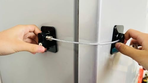 Image of Refrigerator Fridge Freezer Door Lock with Password, Child Proof Door Lock for Kitchen Refrigerator, Cabinets and Drawers, Closets, Windows (Pack of 2 Key Lock)