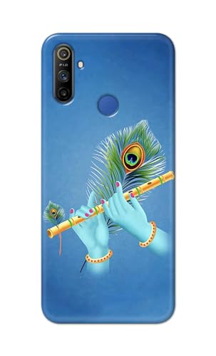 Image of Plastic Printfidaa Printed Hard Back Cover Case For Realme Narzo 10A | Realme Narzo 20A Back Cover (Flute In Krishna Hands) -112, Multicolor