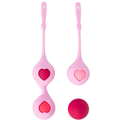 Kandid® Kegel Exercise Balls | Ideal for Pelvic Floor Exercises | Ben Wa Balls Ideal for Post-Pregnancy Recovery | Set of 4 Weights & 2 Girdles | Soft Silicone | Pink