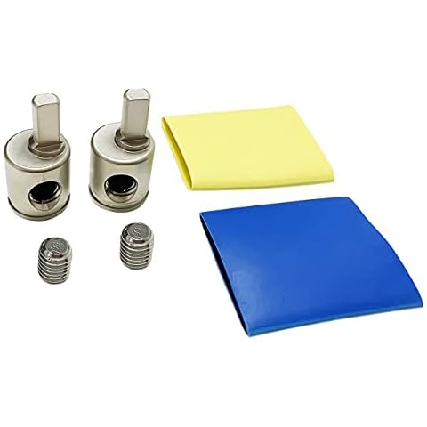 2Pcs Brass Nickel Chrome Amp Input Reducer 1/0 to 4 Gauge Wire Reducer Cover