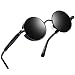 Joopin-Round Retro Polaroid Sunglasses Driving Polarized Glasses Men Steampunk (Black Retro, as the pictures)