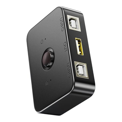 Switch Impresora USB - Hub Estación de selección compartida ABS | Conversor conmutador dispositivo USB 2.0 Plug and 2,76 pulgadas para compartir impresoras en dos ordenadores |