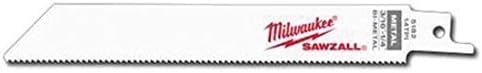 Milwaukee 48-00-8182 6" Bi-Metal Reciprocating Saw Blade for Steel