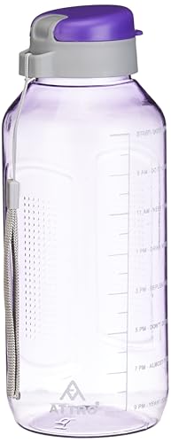 Image of ATTRO Ultra Pro Motivational 1.5L BPA-Free Water Bottle Set of 2, Leak-Proof Flip-Top Cap, Nylon Strap, Durable Daily Hydration Bottle for Gym, Office & Travel-Multicolour Colors
