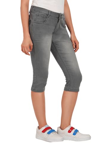 Image of Skinny Fit Women Denim Capri