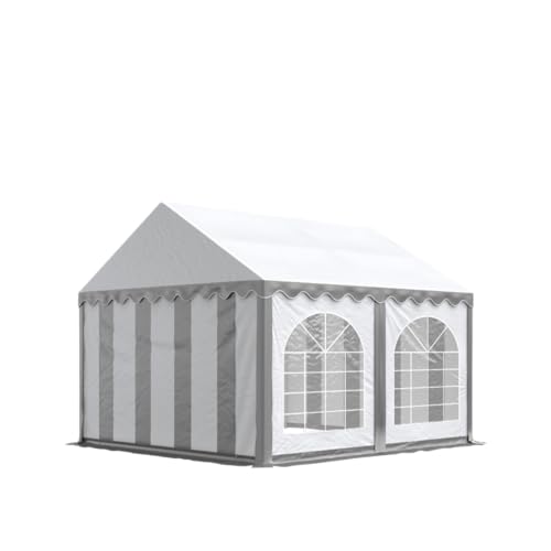 Carpa de Fiesta 3x4 m Lona PVC 750 N 100% Impermeable con Estructura de Suelo Blanco grisáceo