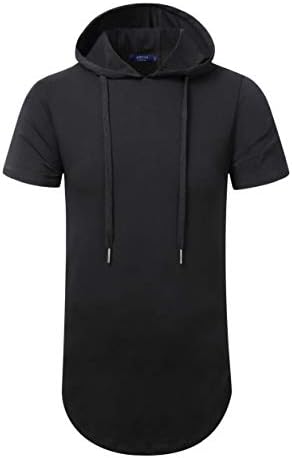 Aiyino Men's Hipster Longline Hooded Side Zipper T-Shirt