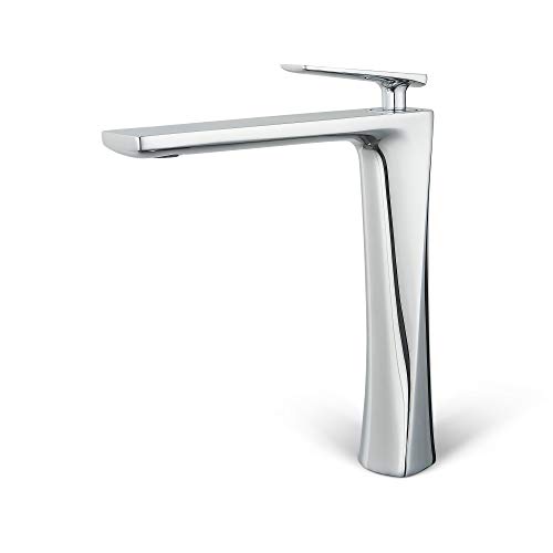 JOMOLA Vessel Sink Faucet Bathroom Single Handle Lavatory Vanity Sink Faucets One Hole Deck Mount Basin Mixer Tap Brass Chrome Tall