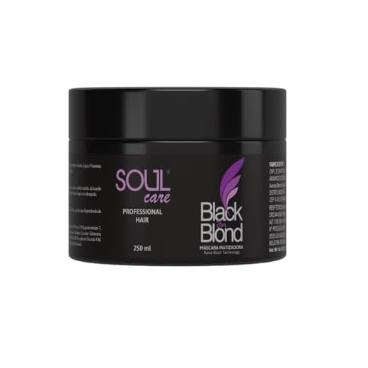 Máscara Matizadora Black Blond Para Loiras e Grisalhos Desamareladora Soul Care Profissional 300g | Máscara Matizadora Preto Black Blond Platinado Para Loira 250g