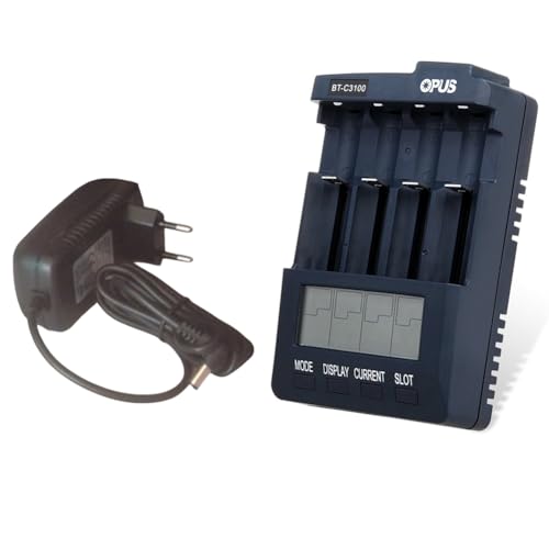 Chargeur BT-C3100 universel intelligent à 4 emplacements pour batteries Li-ion rechargeables avec prise UE