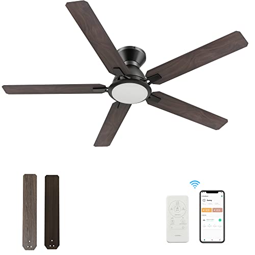 52″ Ceiling Fan With Lights & Remote, Low Profile Ceiling Fan With 10