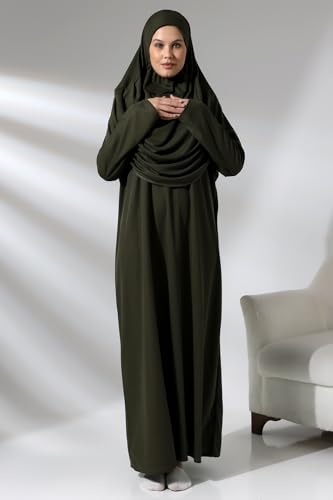 Image of ihvan online Muslim Dresses for Women, One-Piece Prayer Dress & Prayer Rug & Beads, Islamic Gift Set for Eid Ramadan