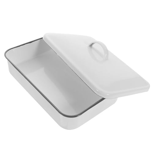 Plat de cuisson émail blanc résistant pour four et conservation - 2