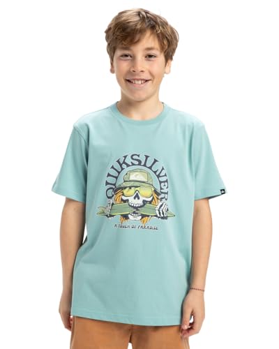 T-shirt Quiksilver garçon Ev Skull Feast noir manches courtes