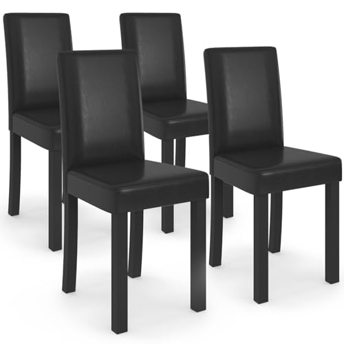 IDMarket - Lot de 4 chaises Hannah Noires pour Salle à Manger