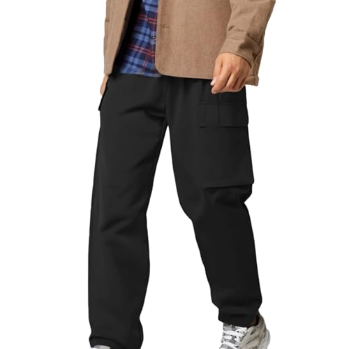 SUWBMHWE ??Men's Relaxed Fit Carpenter Jeans Heavy Duty Work Denim Hammer Loop Double Knee Medium Wash Blue & Dark Stone??