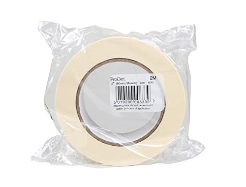 ProDec 50 mm x 50 m, Abdeckband für mehrere Oberflächen für Streicharbeiten, Malerband für scharfe Farblinien, Malerband, Maler-Abdeckband, Farbband, 50 mm breites Abdeckband