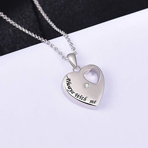 BEILIN 925 Sterling Silver Urn Necklace for Ashes for Women Keepsake Memorial Heart Cremation Jewelry for Ashes4