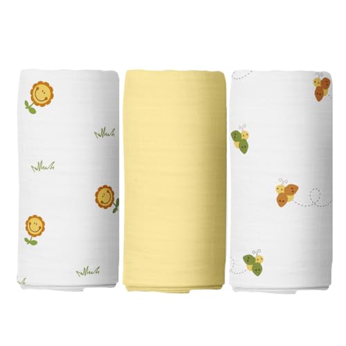 Image of The White Cradle Muslin Swaddle for Newborn Baby, Organic Cotton Wrap Combo