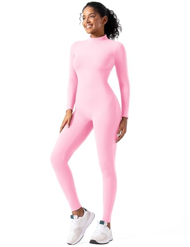 Image of speerise Women Bodysuit Rompers Long Sleeve Jumpsuits Leotards One Piece Tummy Control Yoga Workout Outfits