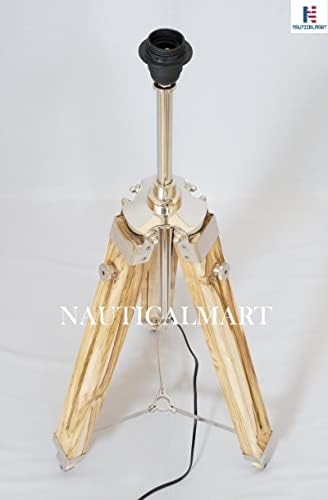 NauticalMart Timber Tripod Floor Lamp Stand Solid Natural Wood Decor (Shade Not Included) image 5