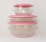  TW TUPPERWARE Tafelperle Tafelfeine Schüssel Rosa 3,5L + 1,3L flach + 1,1L + 330ml Trinkbecher Prinzessin